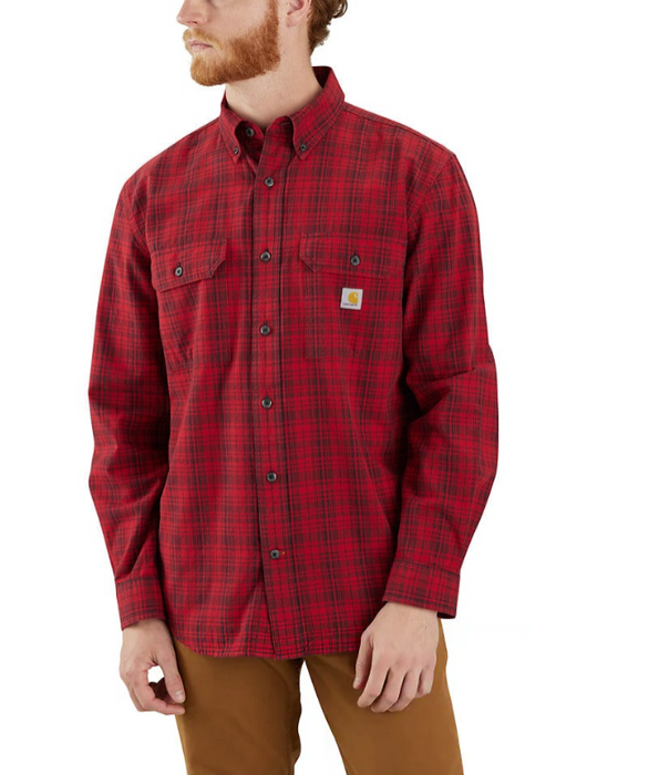 Carhartt Loose Fit Midweight Chambray Long-Sleeve Plaid Shirt 106355