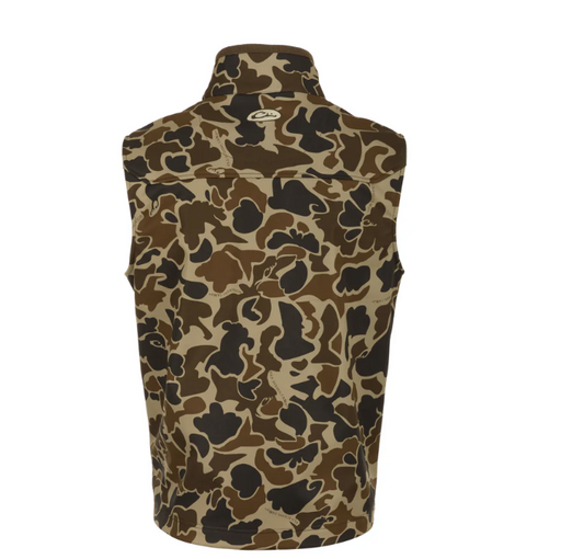 DRAKE Men's Windproof Softshell Old School Camo Vest - DS7523 DRAKE Men's Windproof Softshell Old School Camo Vest - DS7523
