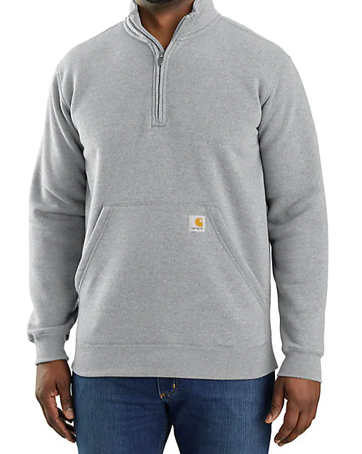 yokunero　0811 Loose Fit Midweight Quarter-Zip Mock-Neck Sweatshirt
