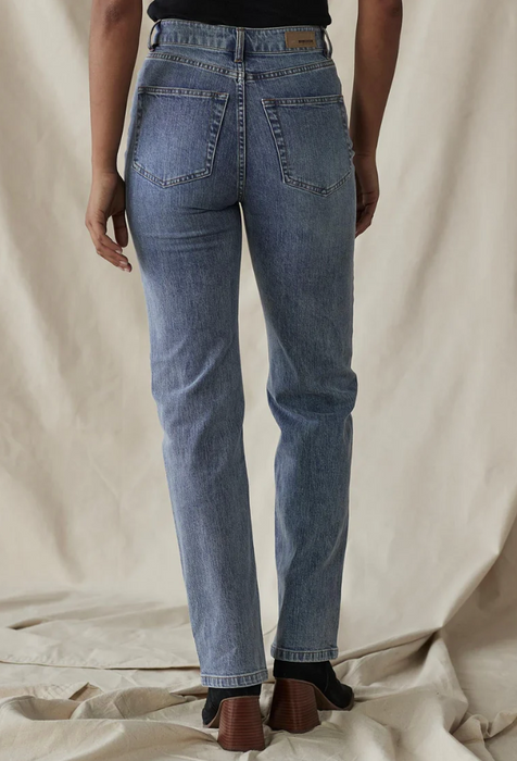 Normal Brand Women's Hi- Rise Straight Leg Jean Medium Wash
