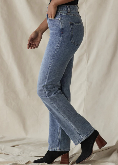 Normal Brand Women's Hi- Rise Straight Leg Jean Medium Wash