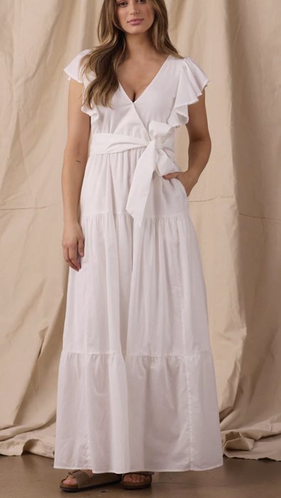 Madeline Tiered Dress in Navy L
