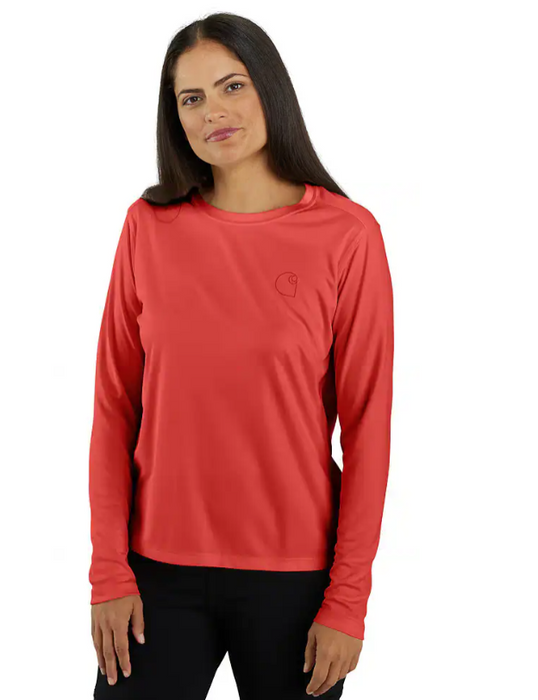 Carhartt Women's Force Sun Defender Long-Sleeve Logo T-Shirt
