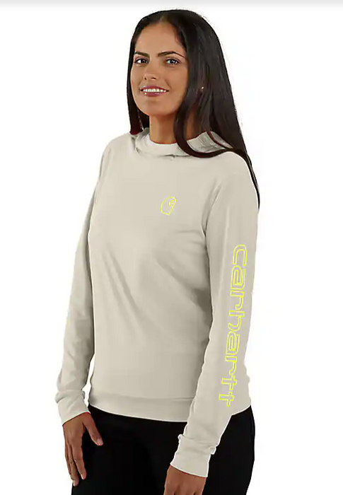 Carhartt Women's Force Sun Defender Lightweight Long-Sleeve Hooded Graphic T-shirt 106236