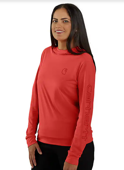 Carhartt Women's Force Sun Defender Lightweight Long-Sleeve Hooded Graphic T-shirt 106236