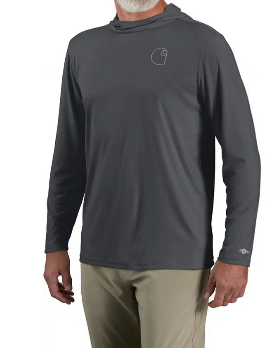 Carhartt Force Sun Defender Lightweight Long-Sleeve Hooded Logo Graphic T-Shirt 106165