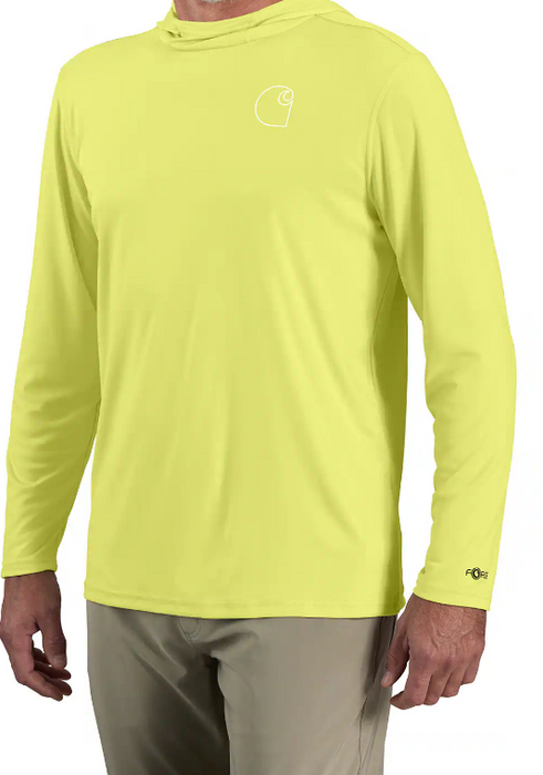Carhartt Force Sun Defender Lightweight Long-Sleeve Hooded Logo Graphic T-Shirt 106165