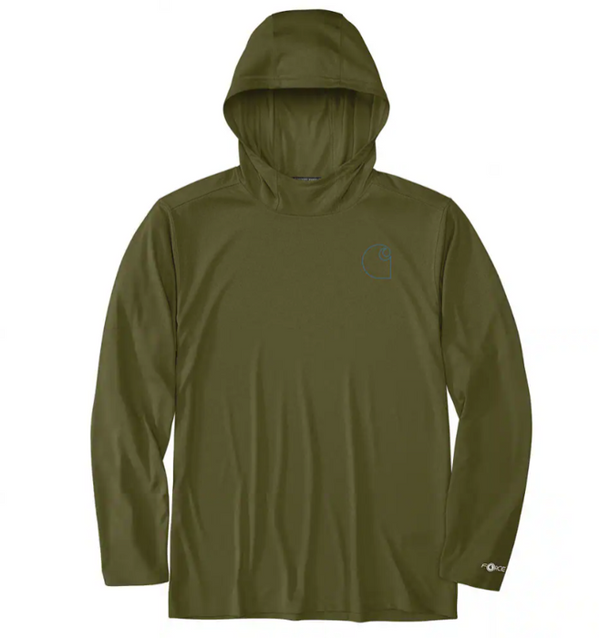 Carhartt Force Sun Defender Lightweight Long-Sleeve Hooded Logo Graphic T-Shirt 106165