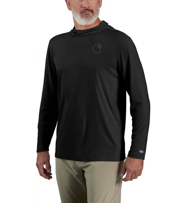 Carhartt Force Sun Defender Lightweight Long-Sleeve Hooded Logo Graphic T-Shirt 106165