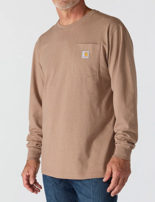 Carhartt Men's Heavyweight Long-Sleeve Deer Graphic T-Shirt - Loose Fit Work Tee 107041