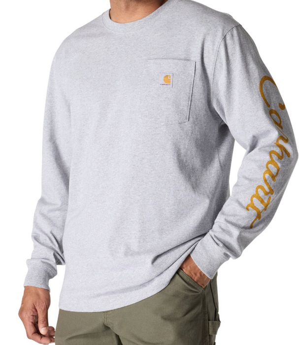 Carhartt Men's Loose Fit Heavyweight Long-Sleeve Dog Graphic T-Shirt - 107042