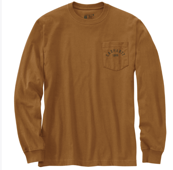 Carhartt Men's Heavyweight Longhorn Graphic Long-Sleeve T-Shirt - Western Workwear Essential