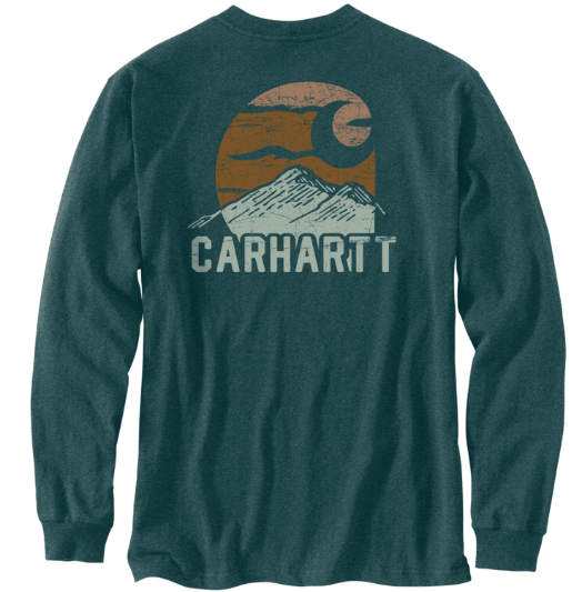 Carhartt Men's Heavyweight Long-Sleeve Mountain Graphic T-Shirt - Durable Work Tee 107260