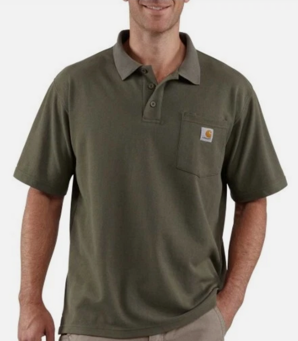 Carhartt Men's Loose Fit Midweight Short-Sleeve Work Polo with Contractor Pocket - 106685 K570