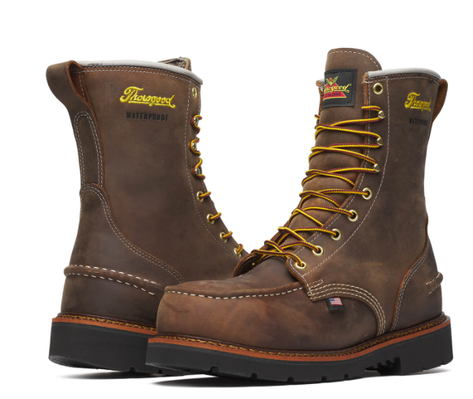 Thorogood 1957 Series Waterproof Steel Toe Work Boots - 804-3898 - 8" Crazyhorse Moc Toe - Made in USA