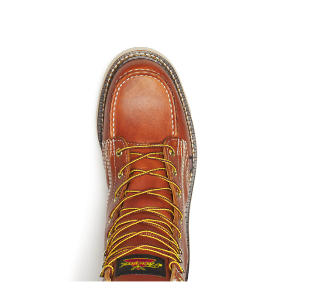 Thorogood American Heritage 8″ Tobacco Moc Toe Work Boots - MAXWear Wedge Outsole - Made in USA 814-4201