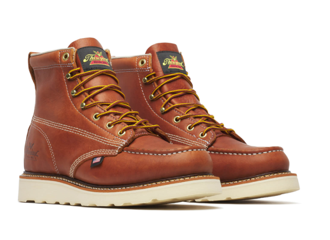 Thorogood American Heritage 6″ Tobacco Moc Toe Work Boots - MAXWear Wedge 814-4200