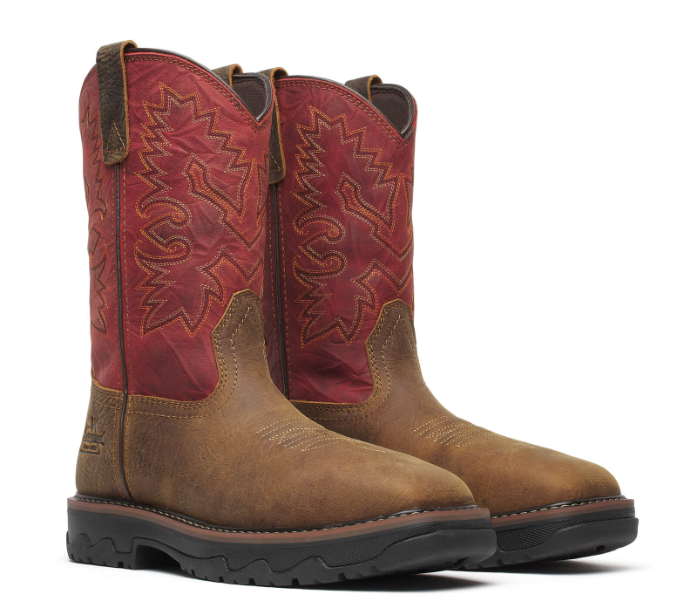 Thorogood Buffalo Ridge 11″ Waterproof Safety Toe Work Boot - Brown/Scarlet - 804-4341