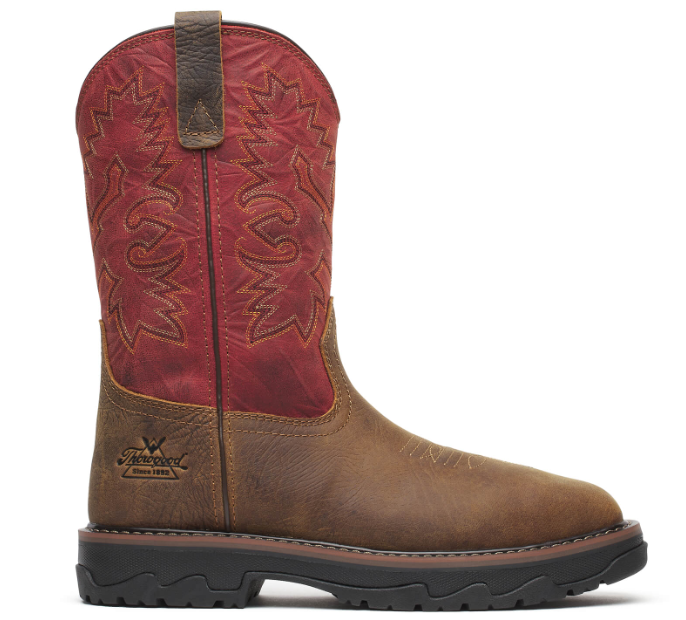 Thorogood Buffalo Ridge 11″ Waterproof Safety Toe Work Boot - Brown/Scarlet - 804-4341