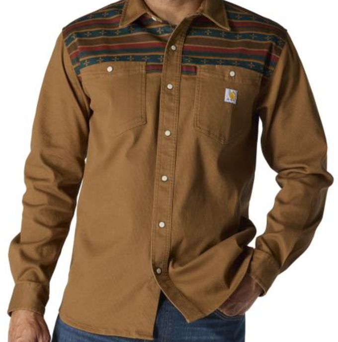 Carhartt Montana Rugged Flex Relaxed Fit Corduroy Long-Sleeve Shirt - Western Style Work Shirt - 107019