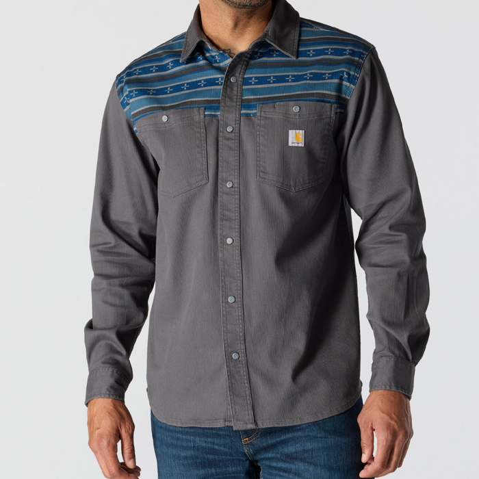 Carhartt Montana Rugged Flex Relaxed Fit Corduroy Long-Sleeve Shirt - Western Style Work Shirt - 107019