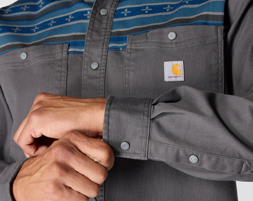 Carhartt Montana Rugged Flex Relaxed Fit Corduroy Long-Sleeve Shirt - Western Style Work Shirt - 107019