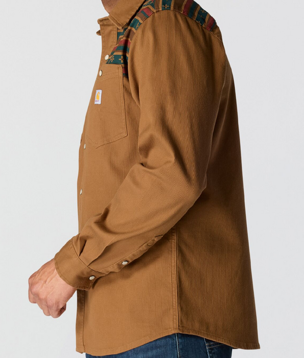 Carhartt Montana Rugged Flex Relaxed Fit Corduroy Long-Sleeve Shirt - Western Style Work Shirt - 107019