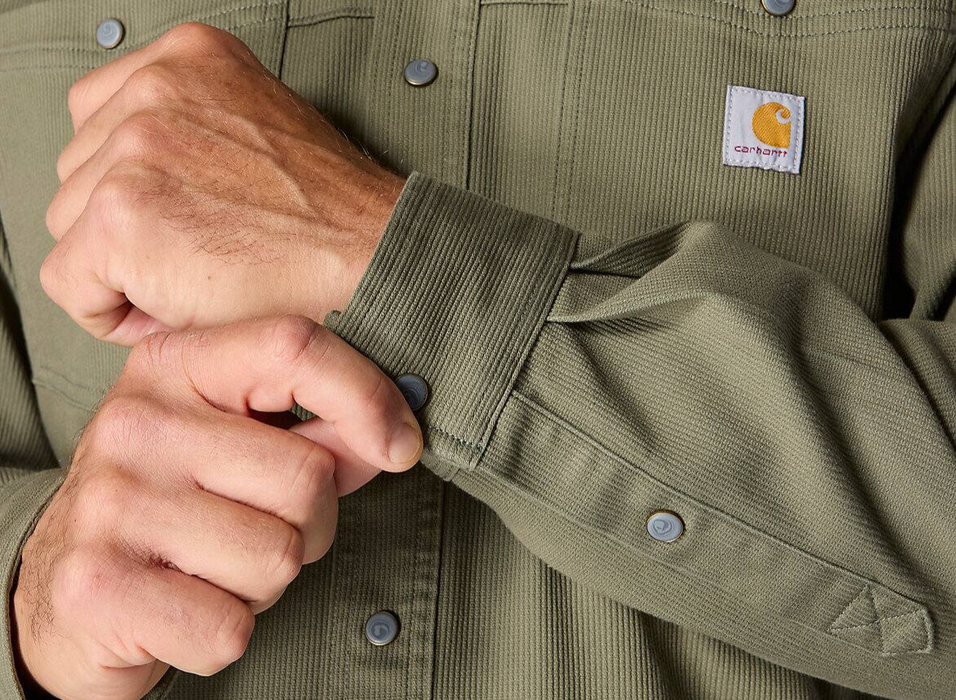 Carhartt Montana Rugged Flex Relaxed Fit Corduroy Long-Sleeve Shirt - Western Style Work Shirt - 107019