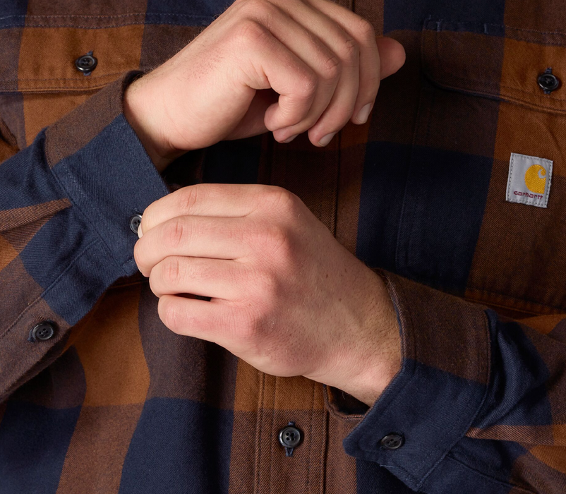 Carhartt Men's Loose Fit Heavyweight Cotton Flannel Long-Sleeve Plaid Shirt - Style 107013