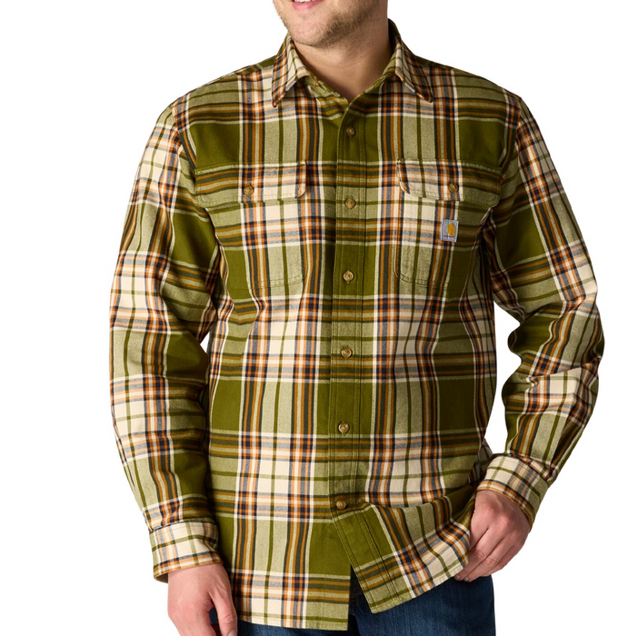 Carhartt Men's Loose Fit Heavyweight Cotton Flannel Long-Sleeve Plaid Shirt - Style 107013