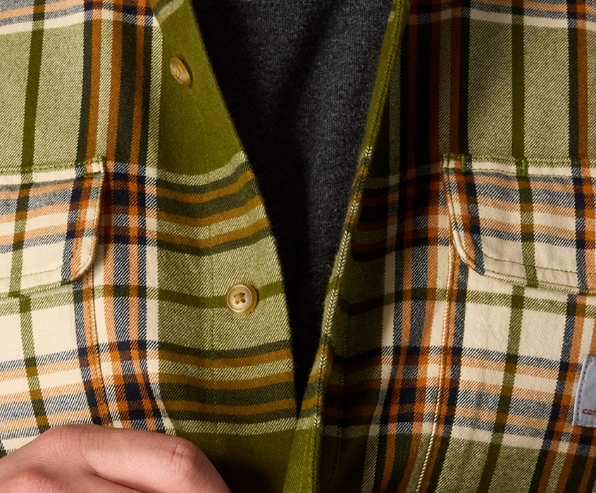 Carhartt Men's Loose Fit Heavyweight Cotton Flannel Long-Sleeve Plaid Shirt - Style 107013