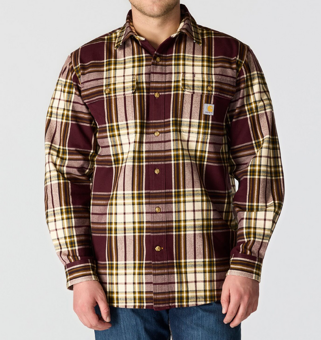 Carhartt Men's Loose Fit Heavyweight Cotton Flannel Long-Sleeve Plaid Shirt - Style 107013