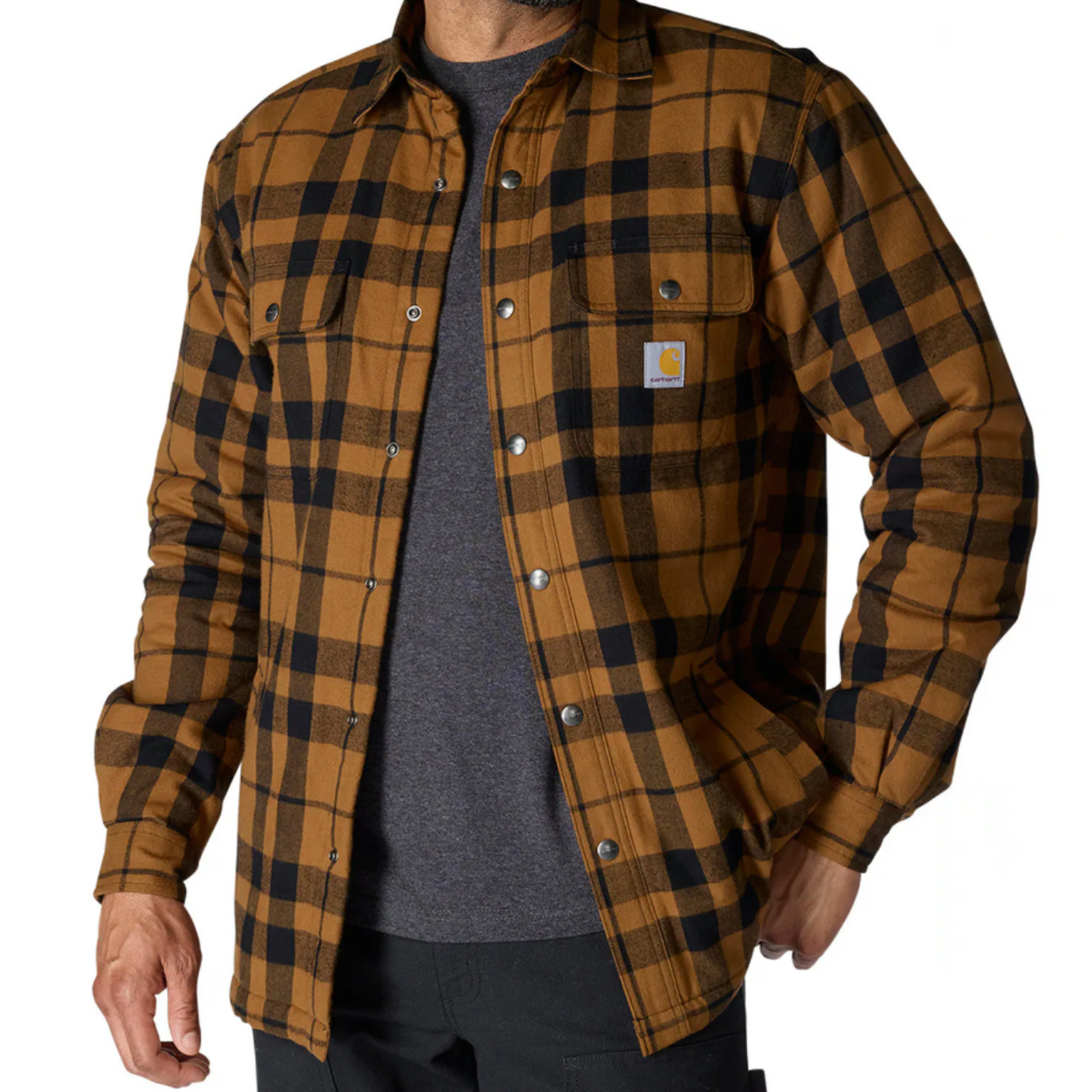 Carhartt Men's Sherpa-Lined Flannel Shirt Jacket 107017 - Warm