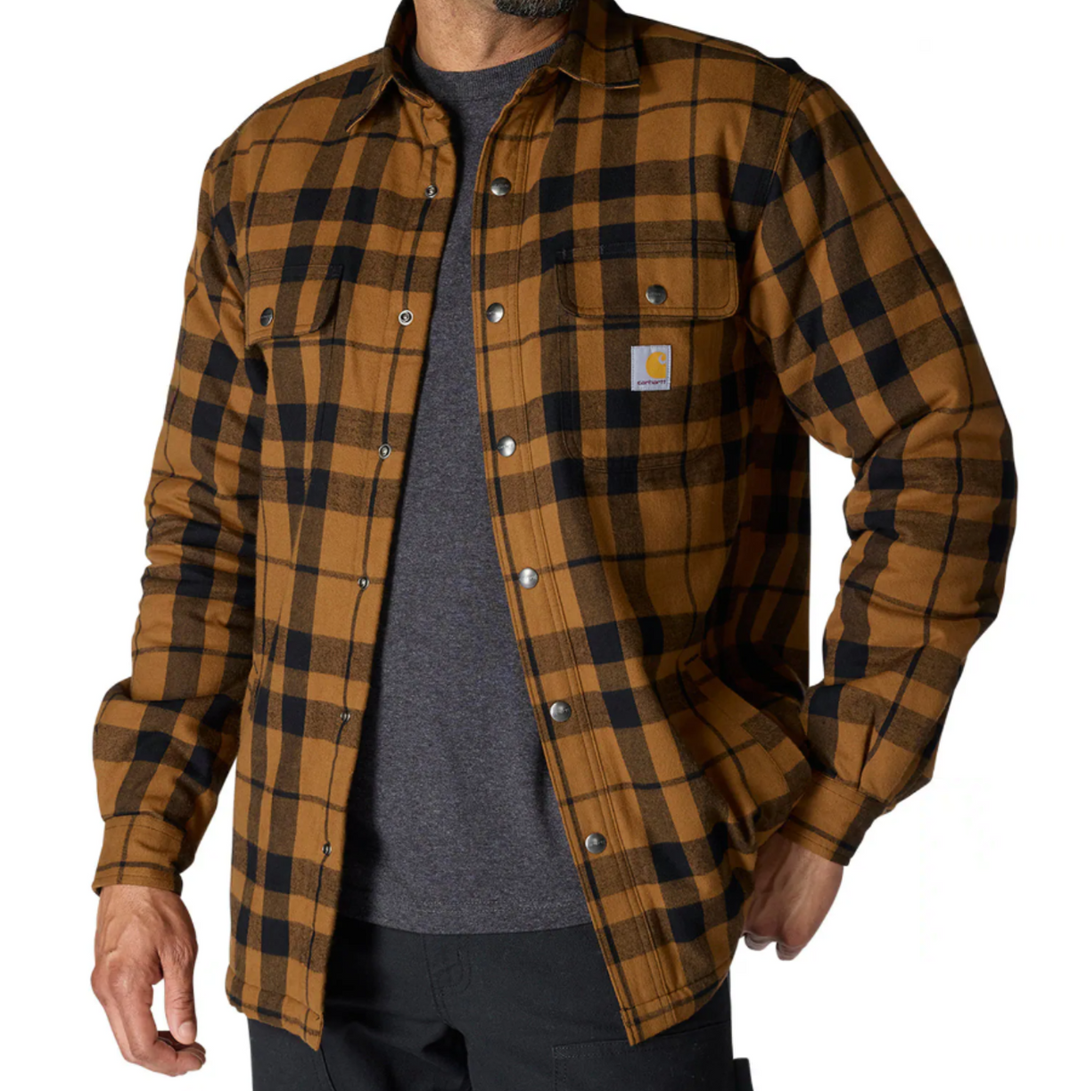 FRANKLIN MUSK ロードランナーRand Runner スタジャン Carhartt Men's Sherpa-Lined Flannel Shirt Jacket 107017 - Warm