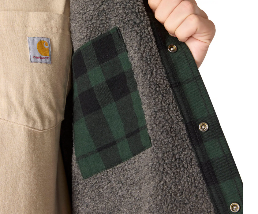 Carhartt Men's Relaxed Fit Flannel Sherpa-Lined Shirt Jacket - Style 107017