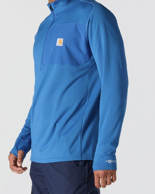 Carhartt Force® Relaxed Fit Mock Neck Half-Zip Fleece-Lined Work Shirt - 106423