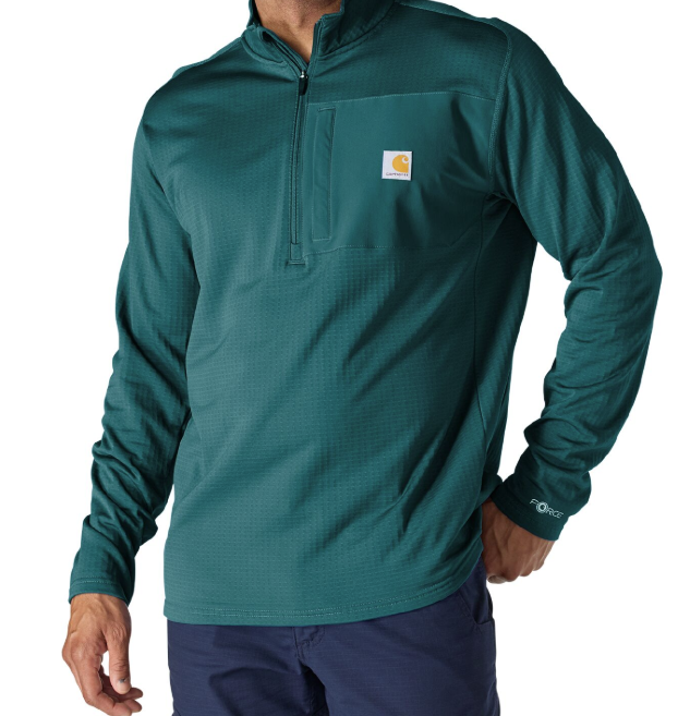 Carhartt Force® Relaxed Fit Mock Neck Half-Zip Fleece-Lined Work Shirt - 106423