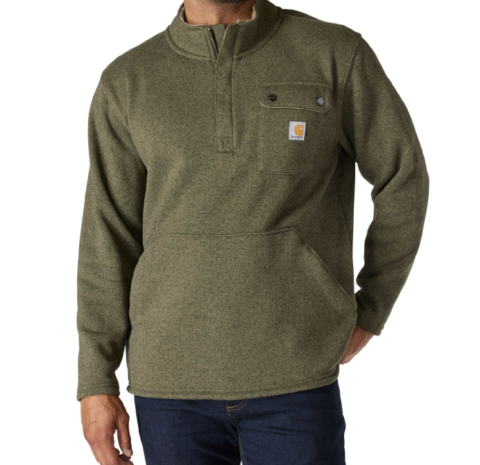 Carhartt Men's Relaxed Fit Midweight Quarter-Zip Fleece Sweater - Sherpa Lined Collar 106378