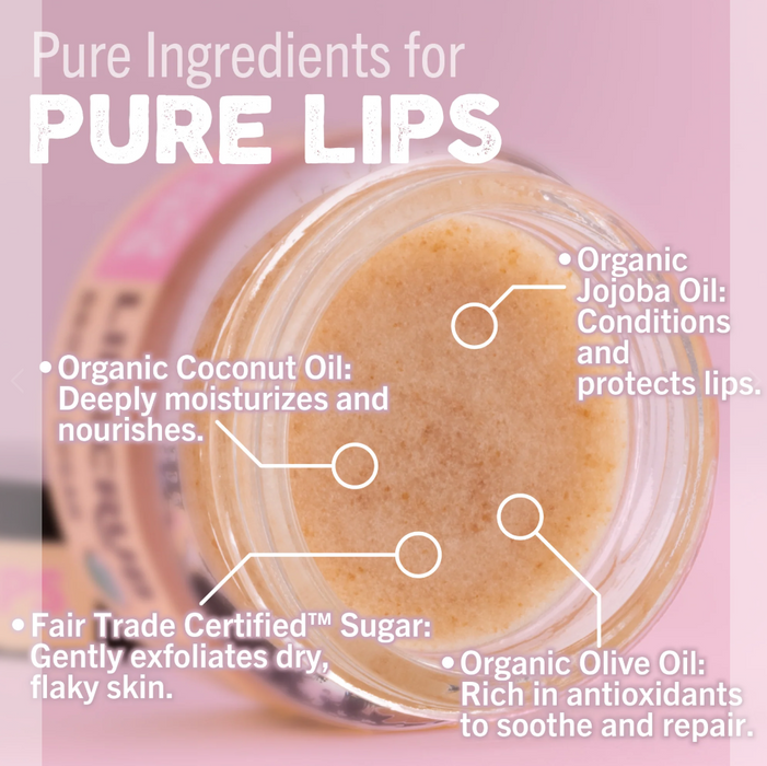 Organic Sugar Lip Scrub - Fair Trade Exfoliating Lip Treatment