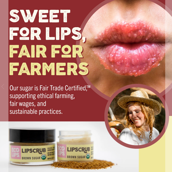 Organic Sugar Lip Scrub - Fair Trade Exfoliating Lip Treatment