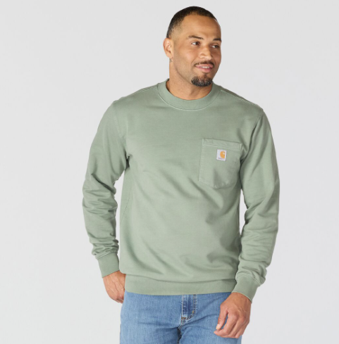 Carhartt Men's Relaxed Fit Garment Dye French Terry Crewneck Sweatshirt 106853 2026 Colors
