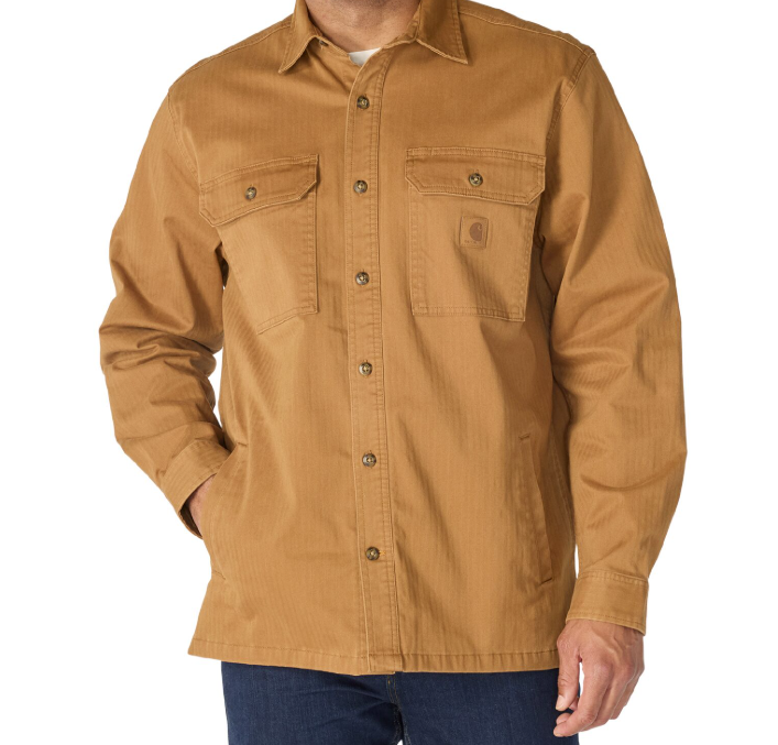 Carhartt Newcastle Herringbone Shirt Jac - Men's Rugged Flex Work Shirt Jacket - 107307