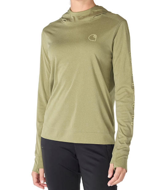 Carhartt Women's Force Sun Defender Long-Sleeve Hooded T-Shirt 106236