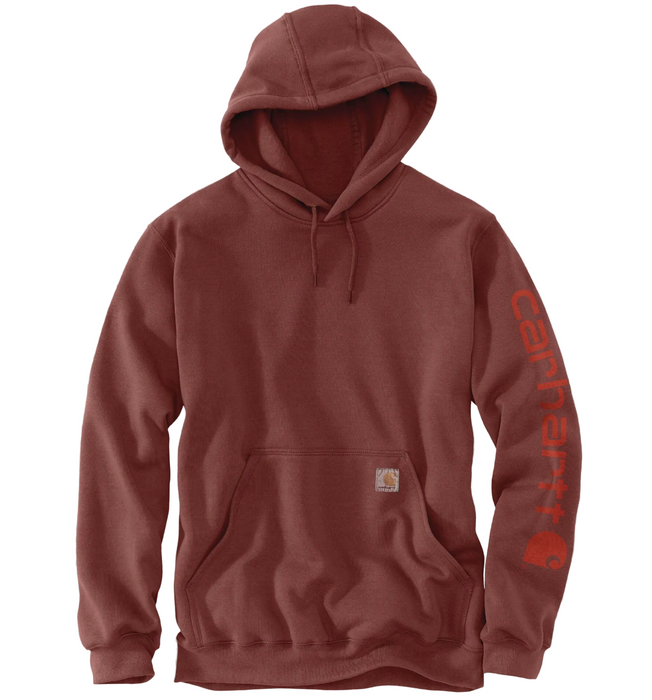 Brown hoodie with Carhartt logo on a transparent background