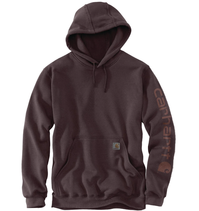 Brown hoodie with Carhartt logo on a transparent background