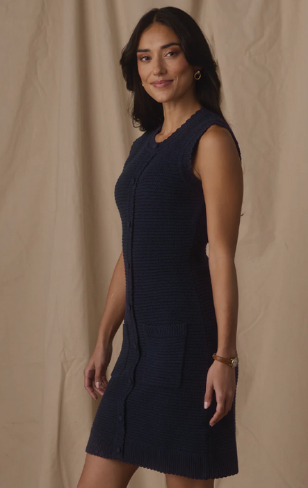 The Normal Brand Quinn Knit Mini Dress — Navy