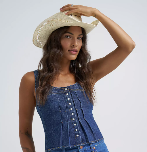 Wrangler Women's Pleated Denim Corset Top - 112378637