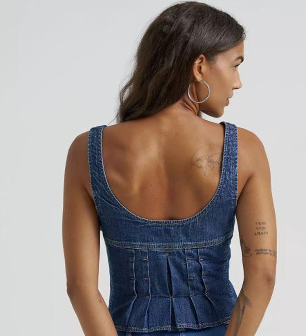 Wrangler Women's Pleated Denim Corset Top - 112378637