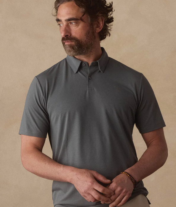 The Normal Brand LuxeJersey Button Down Polo – Breathable Performance Polo S1KLXCPL
