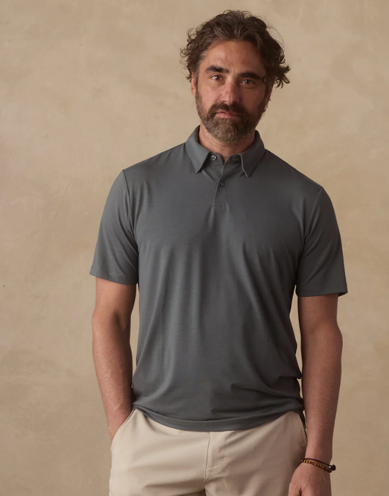 The Normal Brand LuxeJersey Button Down Polo – Breathable Performance Polo S1KLXCPL